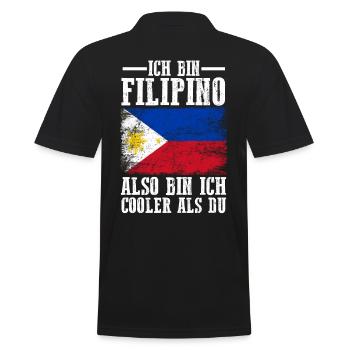 Philippinen Filipino Philippinisches - Männer Poloshirt - Schwarz - Hinten - Kai (181cm)