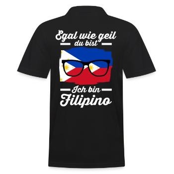 Filipino Philippinisches Philippinen - Männer Poloshirt - Schwarz - Hinten - Kai (181cm)