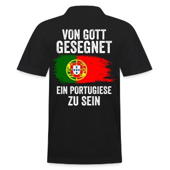 Portugal Portugiese Portugiesisches - Männer Poloshirt - Schwarz - Hinten - Kai (181cm)