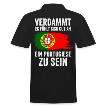 Portugal Portugiese Portugiesisches - Männer Poloshirt - Schwarz - Hinten - Kai (181cm)