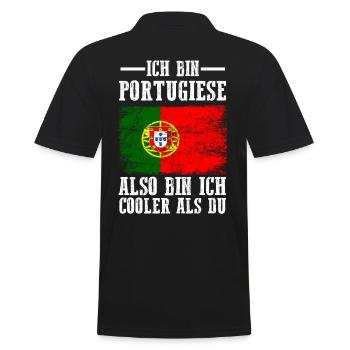 Portugal Portugiese Portugiesisches - Männer Poloshirt - Schwarz - Hinten - Kai (181cm)