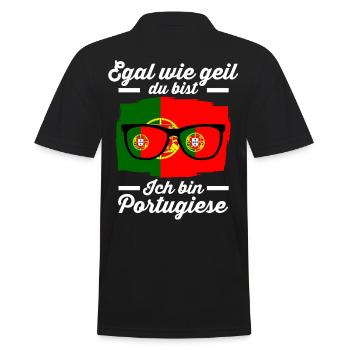 Portugiese Portugiesisches Portugal - Männer Poloshirt - Schwarz - Hinten - Kai (181cm)
