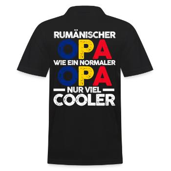 Rumänischer Opa Rumäne Rumänien - Männer Poloshirt - Schwarz - Hinten - Kai (181cm)