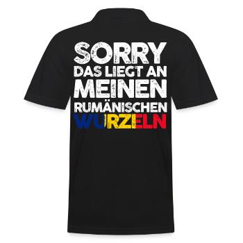 Rumänische Wurzeln Rumäne Rumänien - Männer Poloshirt - Schwarz - Hinten - Kai (181cm)