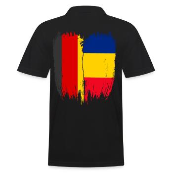 Allemagne Drapeau Roumanie - Polo Homme - noir - Dos - Kai (181cm)