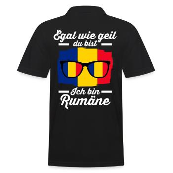 Rumäne Rumänisches Rumänien - Männer Poloshirt - Schwarz - Hinten - Kai (181cm)