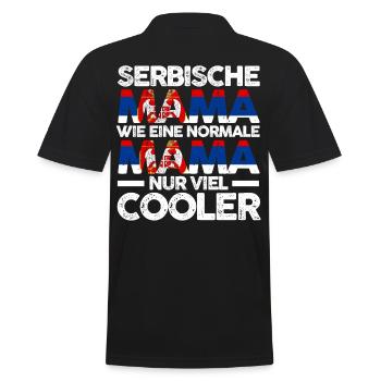 Serbin Serbische Mama Serbien Mutter - Männer Poloshirt - Schwarz - Hinten - Kai (181cm)