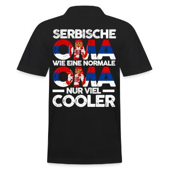Serbin Serbische Oma Serbien - Männer Poloshirt - Schwarz - Hinten - Kai (181cm)