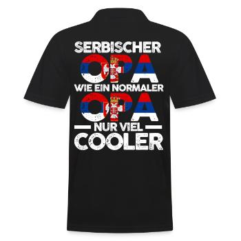 Serbischer Opa Serbe Serbien - Männer Poloshirt - Schwarz - Hinten - Kai (181cm)
