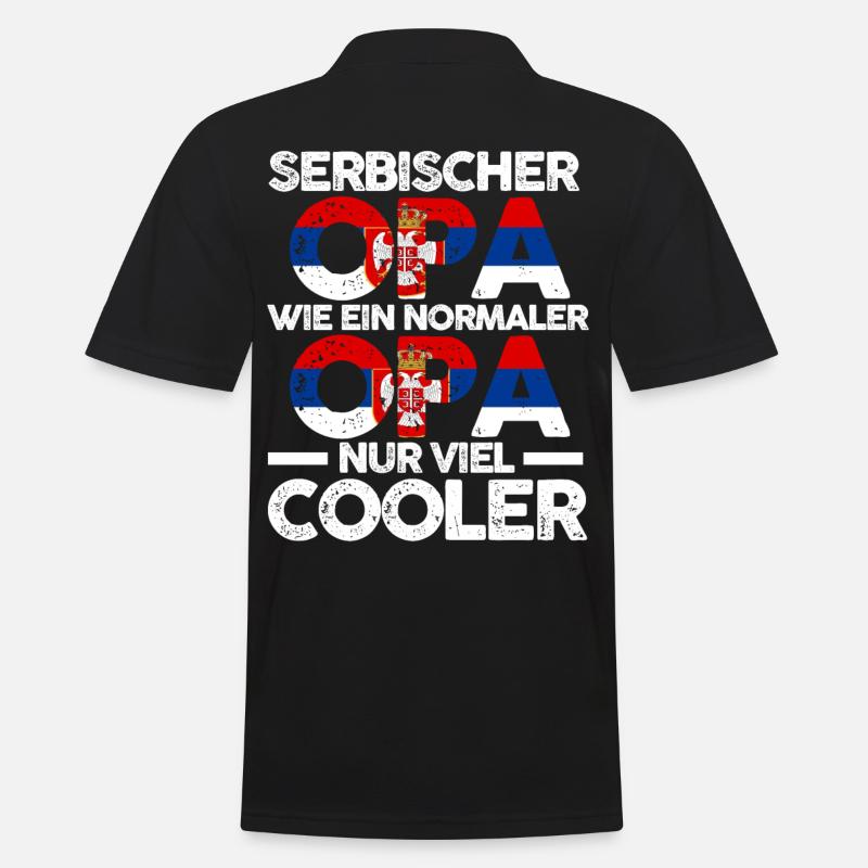 Serbischer Opa Serbe Serbien - Männer Poloshirt - Schwarz
