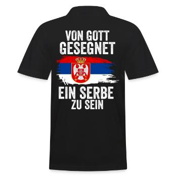 Serbien Serbe Serbisches - Männer Poloshirt - Schwarz - Hinten - Kai (181cm)