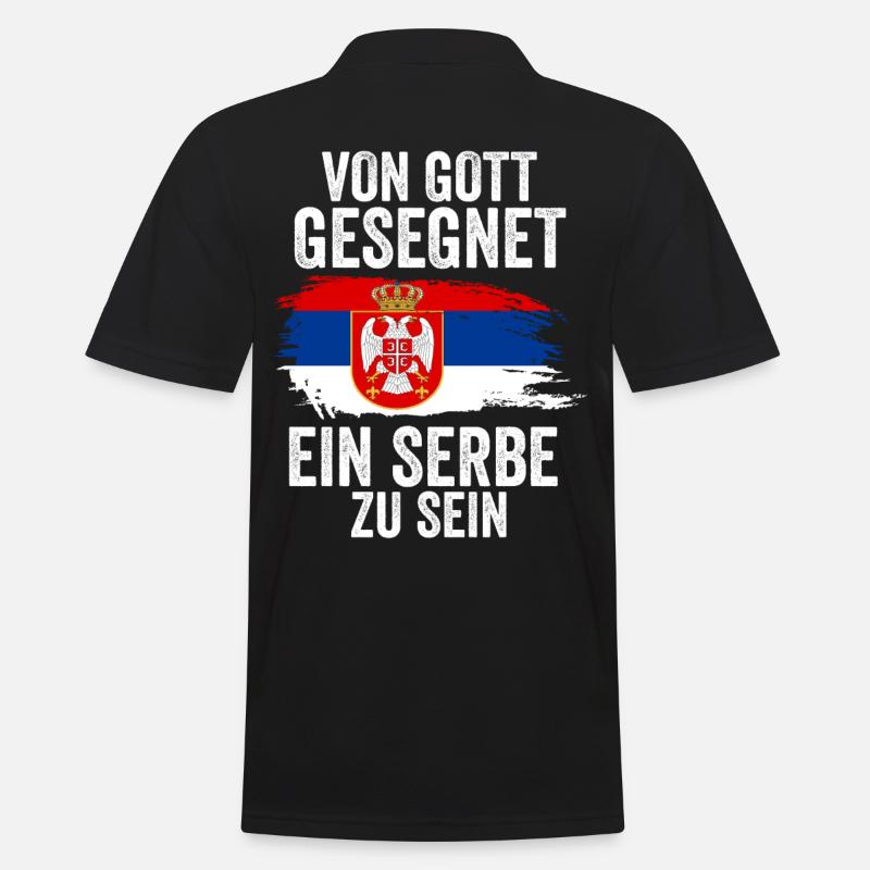 Serbien Serbe Serbisches - Männer Poloshirt - Schwarz