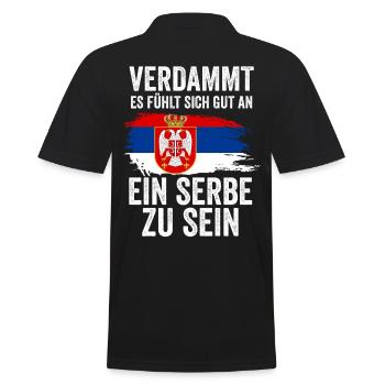 Serbien Serbe Serbisches - Männer Poloshirt - Schwarz - Hinten - Kai (181cm)