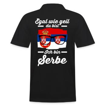 Serbe Serbisches Serbien - Männer Poloshirt - Schwarz - Hinten - Kai (181cm)
