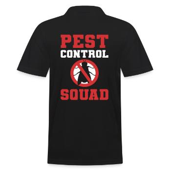 Pest Control Squad Extermination Exterminator - Männer Poloshirt - Schwarz - Hinten - Kai (181cm)