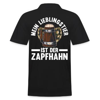 Party Saufspruch Bier - Männer Poloshirt - Schwarz - Hinten - Kai (181cm)