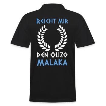 Grieche Malaka Griechenland Ouzo - Männer Poloshirt - Schwarz - Hinten - Kai (181cm)