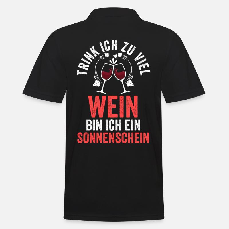 Weintrinker Party Wein - Männer Poloshirt - Schwarz
