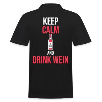Keep calm and drink wine - Men's Polo Shirt - black - Back - Kai (181cm)