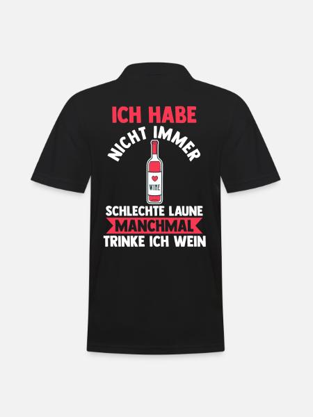 Saufspruch Wein - Men's Polo Shirt - black