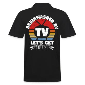 By TV Lets Get Stupid - Men's Polo Shirt - black - Back - Kai (181cm)