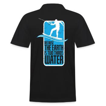 Earth Is Two Thirts Water - Men's Polo Shirt - black - Back - Kai (181cm)