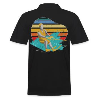 Water Skiing Summer Fun - Men's Polo Shirt - black - Back - Kai (181cm)