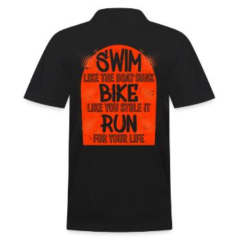 Bike Run For Your Life Triathlon - Men's Polo Shirt - black - Back - Kai (181cm)