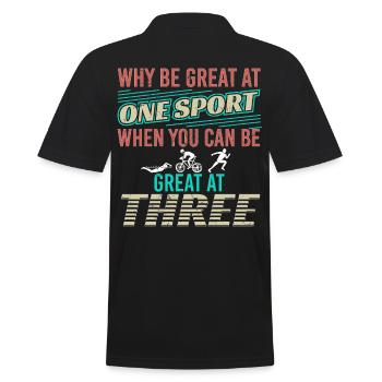 Be Great At One Sport Triathlon - Men's Polo Shirt - black - Back - Kai (181cm)