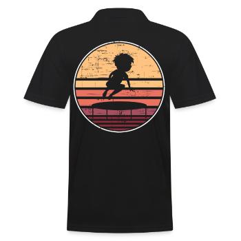 Trampoline Artwork Cute Trampolining - Men's Polo Shirt - black - Back - Kai (181cm)