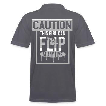 This Girl Flips Any Time - Men's Polo Shirt - charcoal grey - Back - Nico (186cm)
