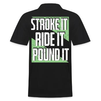 It Ride It Pound It Triathlon - Men's Polo Shirt - black - Back - Kai (181cm)