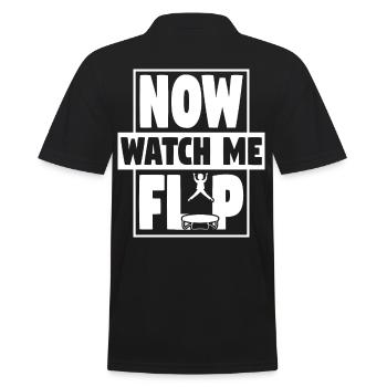 Watch me Flip Trampoline Trampolining - Men's Polo Shirt - black - Back - Kai (181cm)