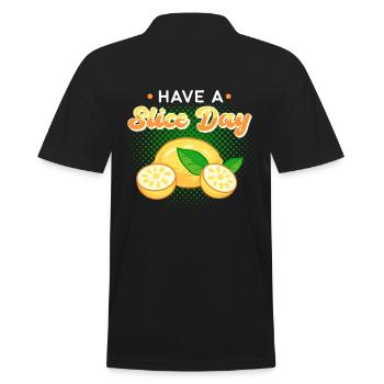 Have A Slice Day Lemonde Stand Lemon Juice Boss - Men's Polo Shirt - black - Back - Kai (181cm)