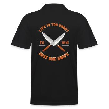 Life Is Too Short To Have Just One Knife Knife - Männer Poloshirt - Schwarz - Hinten - Kai (181cm)