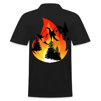 Inferno Feuer Löschen Feuerwehr Feuerwehrmann Berg - Männer Poloshirt - Schwarz - Hinten - Kai (181cm)