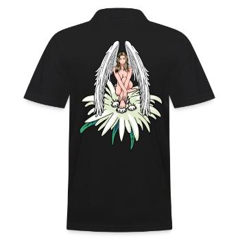 Heavenly Angel Edelweiss Austria Guardian Angel - Men's Polo Shirt - black - Back - Kai (181cm)
