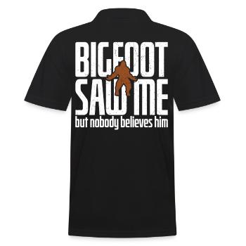 Saw Me But Noone Believed Him - Men's Polo Shirt - black - Back - Kai (181cm)