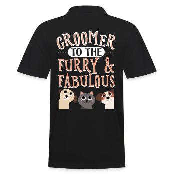 To The Furry And Fabulous - Men's Polo Shirt - black - Back - Kai (181cm)