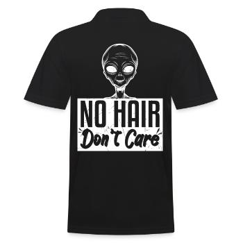 No Hair Dont Care Funny Bald Head - Men's Polo Shirt - black - Back - Kai (181cm)