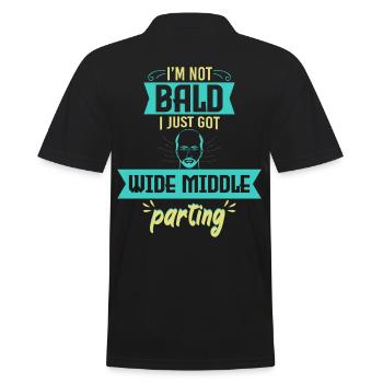 Bald Just Wide Middle Parting - Men's Polo Shirt - black - Back - Kai (181cm)