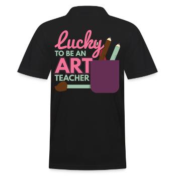 To Be An Art Teacher - Men's Polo Shirt - black - Back - Kai (181cm)