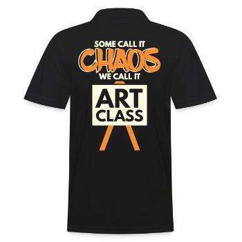 Call It Chaos We Call It Art Class - Men's Polo Shirt - black - Back - Kai (181cm)