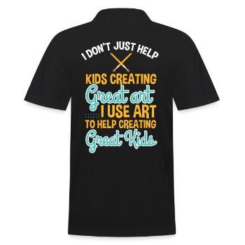 Use Art Help Creating Greatness - Men's Polo Shirt - black - Back - Kai (181cm)