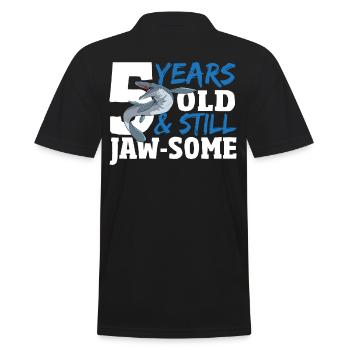 5 ans et encore jaw-Some Mosasaurus Anniversaire - Polo Homme - noir - Dos - Kai (181cm)