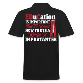 L’éducation est importante pour la chasse aux collectionneurs de couteaux - Polo Homme - noir - Dos - Kai (181cm)