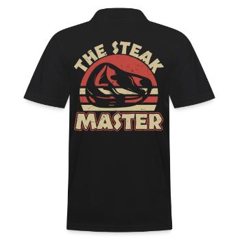 The Steak Master Vintage Distressed - Men's Polo Shirt - black - Back - Kai (181cm)
