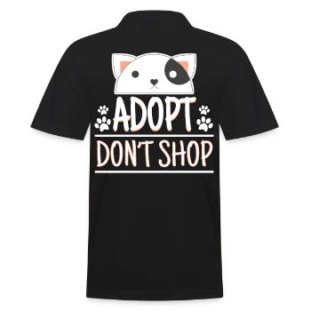 Adopt Dont Shop Pet Adoption Awareness - Men's Polo Shirt - black - Back - Kai (181cm)