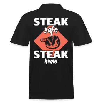 Steak Safe Steak Home Grilling Master - Men's Polo Shirt - black - Back - Kai (181cm)