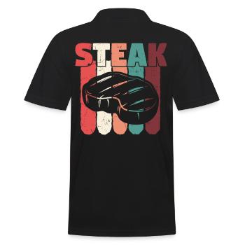 Steak Vintage Distressed Colors - Men's Polo Shirt - black - Back - Kai (181cm)
